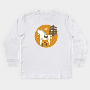 Yellow + Gray Fairytale Kids Long Sleeve T-Shirt